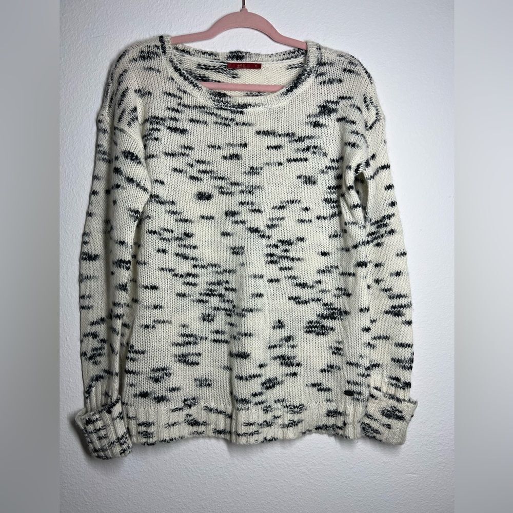 EDC Sweater knitted, mélange, medium-weight knit two-tone,long sleeves size M